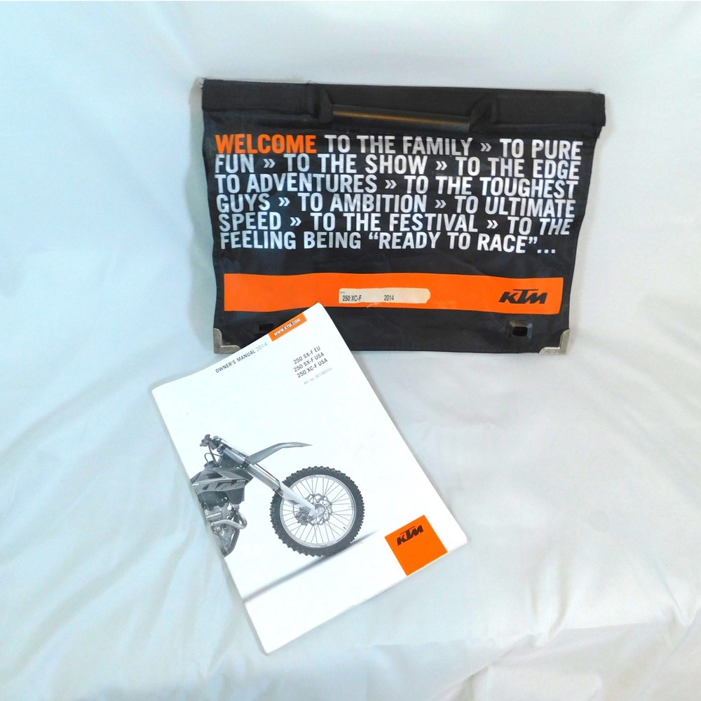 2014 KTM 250 SX-F 250 XC-F Owners Manual Book &‎ Document Case Bag 3213031en